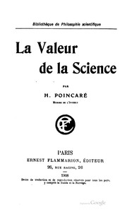 Front cover of La valeur de la science by Henri Poincaré