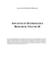 Front cover of Advances in mathematics research by Albert R. Baswell