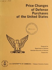 Front cover of Price changes of defense purchases of the United States by United States. Bureau of Economic Analysis.