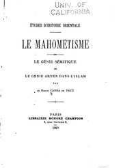 Front cover of Études d'histoire orientale: Le mahométisme; le génie sémitique et le génie .. by Bernard Carra de Vaux