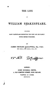 Cover of Life of William Shakespeare by James Orchard Halliwell-Phillipps