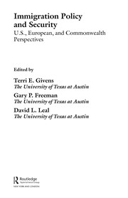 Front cover of Immigration policy and security by Terri E. Givens