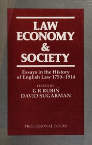 Front cover of Law, economy and society, 1750-1914 by Gerry R. Rubin