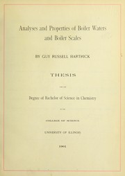 Front cover of Analyses and properties of boiler waters and boiler scales by Guy Russell Hartrick