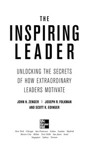 Front cover of The inspiring leader by John H. Zenger