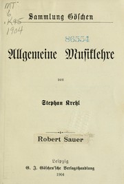 Cover of Allgemeine Musiklehre by Stephan Krehl