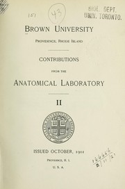 Cover of Contributions by Brown University. Biological Laboratory