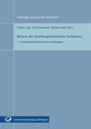 Cover of Reform des familiengerichtlichen Verfahrens by Volker Lipp