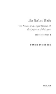 Cover of Life before birth by Bonnie Steinbock
