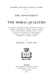 Cover of The improvement of the moral qualities by Ibn Gabirol
