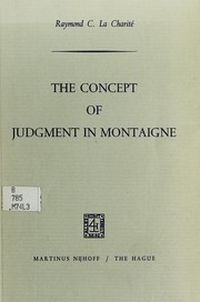 Front cover of The concept of judgment in Montaigne by Raymond C. La Charité