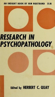 Front cover of Research in psychopathology by Herbert C. Quay