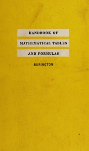 Front cover of Handbook of mathematical tables and formulas by Richard Stevens Burington