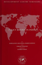 Front cover of Policy reform in India by Isher Judge Ahluwalia