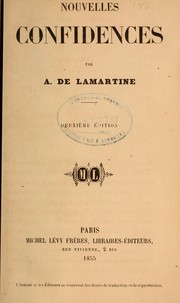 Cover of Nouvelles confidences by Alphonse de Lamartine