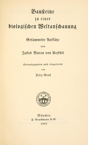Cover of Bausteine zu einer biologischen Weltanschauung by Jakob von Uexküll