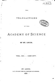 Front cover of Transactions of the Academy of Science of Saint Louis by Academy of Science of St. Louis