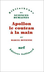 Cover of Apollon le couteau à la main by Marcel Detienne