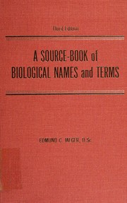 Front cover of A source-book of biological names and terms by Edmund Carroll Jaeger