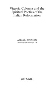 Front cover of Vittoria Colonna and the spiritual poetics of the Italian Reformation by Abigail Brundin