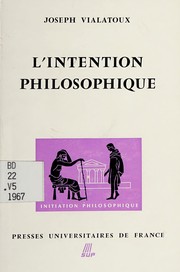 Cover of L'Intention philosophique by Joseph Vialatoux