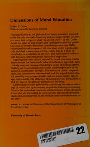 Front cover of Dimensions of moral education by Robert Edgar Carter