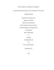 Cover of Freedom and the moral condition in F.W.J. Schelling's Freiheitsschrift by Steven F. McGuire