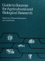 Front cover of Guide to sources for agricultural and biological research by J. Richard Blanchard