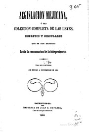 Front cover of Legislacion mejicana by Mexico.