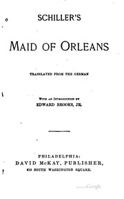 Front cover of Schiller's Maid of Orleans by Friedrich Schiller