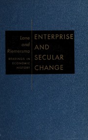 Cover of Enterprise and secular change by Frederic Chapin Lane