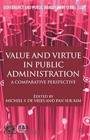 Front cover of Value and virtue in public administration by Michiel S. de Vries