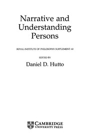 Cover of Narrative and understanding persons by Daniel D. Hutto