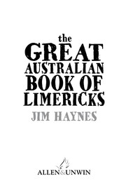 Front cover of The great Australian book of limericks by Jim Haynes