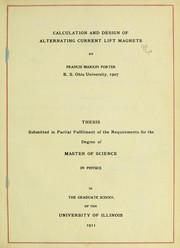Front cover of Calculation and design of alternating current lift magnets by Francis Marion Porter