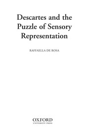 Front cover of Descartes and the puzzle of sensory representation by Raffaella De Rosa