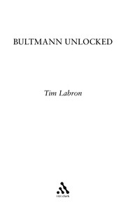 Cover of Bultmann unlocked by Tim Labron