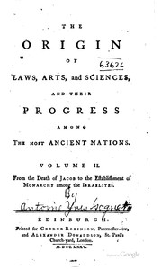 Cover of The origin of laws, arts, and sciences, and their progress among the most ancient nations by Antoine-Yves Goguet