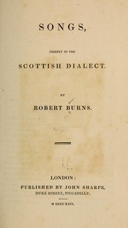 Front cover of Songs, chiefly in the Scottish dialect by Robert Burns