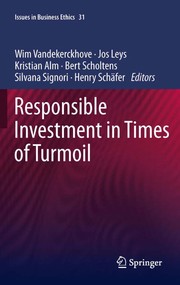 Front cover of Responsible investment in times of turmoil by Wim Vandekerckhove