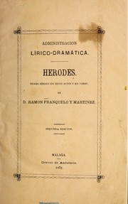 Front cover of Herodes by Ramón Franquelo y Martínez