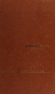 Front cover of Secondary education in Canada by Frederick J. Gathercole