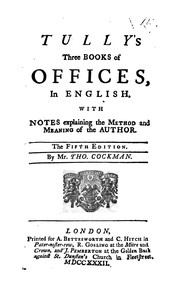 Front cover of Tully's three books of offices by Cicero