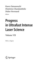Front cover of Progress in Ultrafast Intense Laser Science VII by Kaoru Yamanouchi