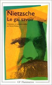 Cover of Le gai savoir by Friedrich Nietzsche