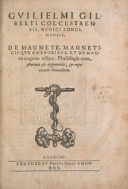 Cover of De magnete by William Gilbert