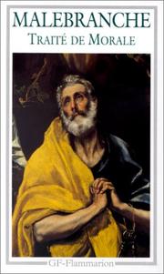 Front cover of Traité de morale by Nicolas Malebranche