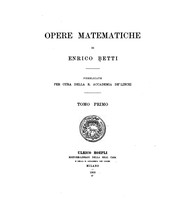 Front cover of Opere matematiche di Enrico Betti by Enrico Betti