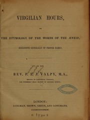 Front cover of Virgilian hours by Francis Edward Jackson Valpy