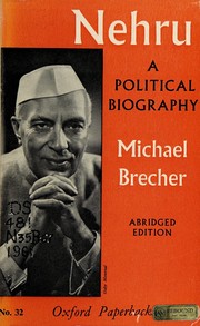 Cover of Nehru by Michael Brecher